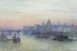 St Paul's from The Thames by Walter Duncan, watercolour, sold Mar 2024