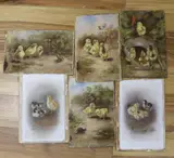 Six original pastels for postcard designs by Dorothy and Minnie Keene, drawing, sold Mar 2024