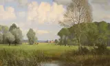 Rural landscape with cattle grazing by Willem Jacobus Alberts, oil on canvas, sold Mar 2024