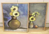 Still lifes of flowers in vases by Victor Lukin, pastel and mixed, offered Mar 2024