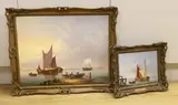 Dutch shipping scenes by David Beatty, oil, sold Mar 2024
