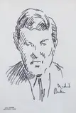 Portrait of newsreader Richard Baker by Cecil Beaton, ink, sold Mar 2024