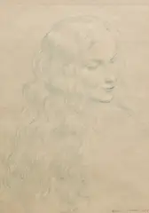 Study for a Madonna by Gilbert Ledward, 1952, drawing, sold Mar 2024
