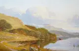 Scottish Highland scene by Andrew Grant Kurtis, oil on canvas, sold Feb 2024