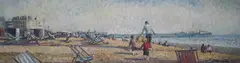Panoramic view of Brighton seafront by St John Child, oil on board, sold Feb 2024