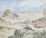 Australian landscapes by Stanley Mylius, watercolor, sold Feb 2024