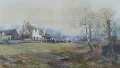 The cottage houses of England by George C. Haite, watercolour and gouache on paper, sold Feb 2024