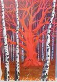 Oak among birch by Carry Akroyd, print, sold Feb 2024