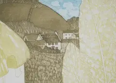 Marlborough Downs by John Brunsden, etching and aquatints, sold Feb 2024