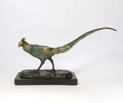 An Art Deco patinated bronze of a pheasant by Irénée Rochard, bronze, sold Feb 2024