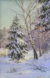 Winter landscape by Igor Smirnov, oil on canvas, sold Feb 2024