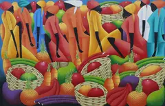 Large by Claude Florestin, oil on canvas, sold Feb 2024