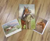 Ploughman & cart horse by George James Rankin, watercolor, sold Feb 2024