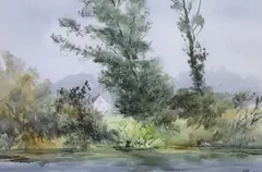 Cuckmere at Litlington by Norman Dinnage, watercolour, sold Feb 2024