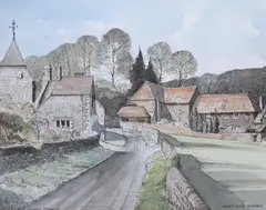 West Dean by Peter Robbins, ink and watercolour, offered Feb 2024