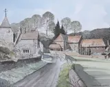 West Dean by Peter Robbins, ink and watercolour, offered Feb 2024