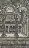 Cloisters by Valerie Thornton, etching and colour, sold Feb 2024