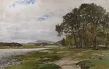 A river bank by Edmund Morison Wimperis, watercolour, offered Feb 2024