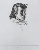 Study of a girl's head by Robert Austin, 1936, etching, sold Feb 2024
