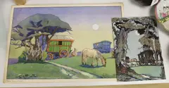 The Night Club by Bertha Stamp, ink and watercolours, sold Feb 2024