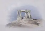 Temple of Wady Kardassy in Nubia by David Roberts, lithograph, sold Feb 2024