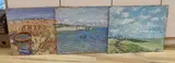 Coastal and beach landscapes by Michael John Blaker, oil, sold Jan 2024