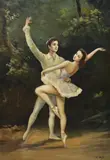 Ballet dancers by Gustave Vidal, oil on canvas, sold Jan 2024