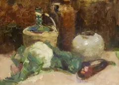 Still life by Ken Moroney, oil on board, sold Jan 2024