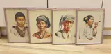 Portraits including Burmese by Maung Su Yatanabon, watercolor, sold Jan 2024