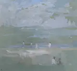 Sea Mist, Norfolk Coast by Peter Greenham, gouache on paper, sold Jan 2024