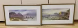 Coastal scenes with fishermen by Leonard Lewis, watercolor, offered Jan 2024