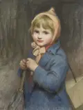 Portrait of a young child by Percy Harland Fisher, pastel, sold Jan 2024