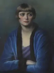 Portrait of an Art Deco woman by Eva Sawyer, 1926, pastel, sold Jan 2024