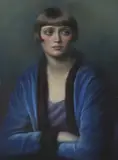 Portrait of an Art Deco woman by Eva Sawyer, 1926, pastel, sold Jan 2024