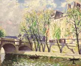Paris in spring by Norman Lloyd, oil on canvas, sold Jan 2024
