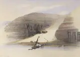 Excavated temples of Abu Simbel by David Roberts, lithograph, sold Jan 2024
