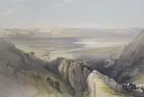 Descent upon the valley of the Jordan by David Roberts, lithograph, sold Jan 2024