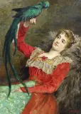 Lady with a Quetzel by Mariquita Jenny Moberly, 1896, oil on canvas, offered Jan 2024
