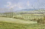 Firle Beacon by Michael J. Cruickshank, watercolour, sold Jan 2024