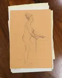 Nine pen by Clifford Eric Martin Hall, ink and pencil, sold Jan 2024