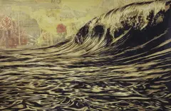 Dark Wave by Shepard Fairey, lithograph, sold Jan 2024