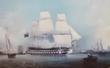 HMS Revenge by Lieutenant Robert Strickland Thomas R.N., print, sold Jan 2024