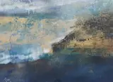 Landscape by Thomas Yeo, mixed media, sold Jan 2024