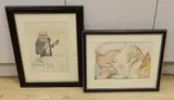 Caricatures by John Harold Hudson, 1918, ink and watercolours, offered Jan 2024