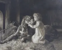 Her First Love by Herbert Dicksee, etching, sold Jan 2024