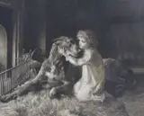 Her First Love by Herbert Dicksee, etching, sold Jan 2024