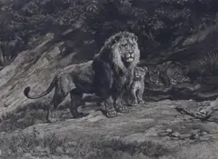 The King Watches by Herbert Dicksee, etching, sold Jan 2024