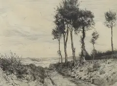 Shaldon Lane by Herbert Dicksee, etching, sold Jan 2024