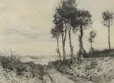 Shaldon Lane by Herbert Dicksee, etching, sold Jan 2024