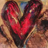 Heart of Gold by Amanda Jones, acrylic on board, sold Dec 2023